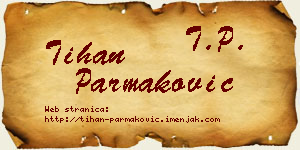 Tihan Parmaković vizit kartica